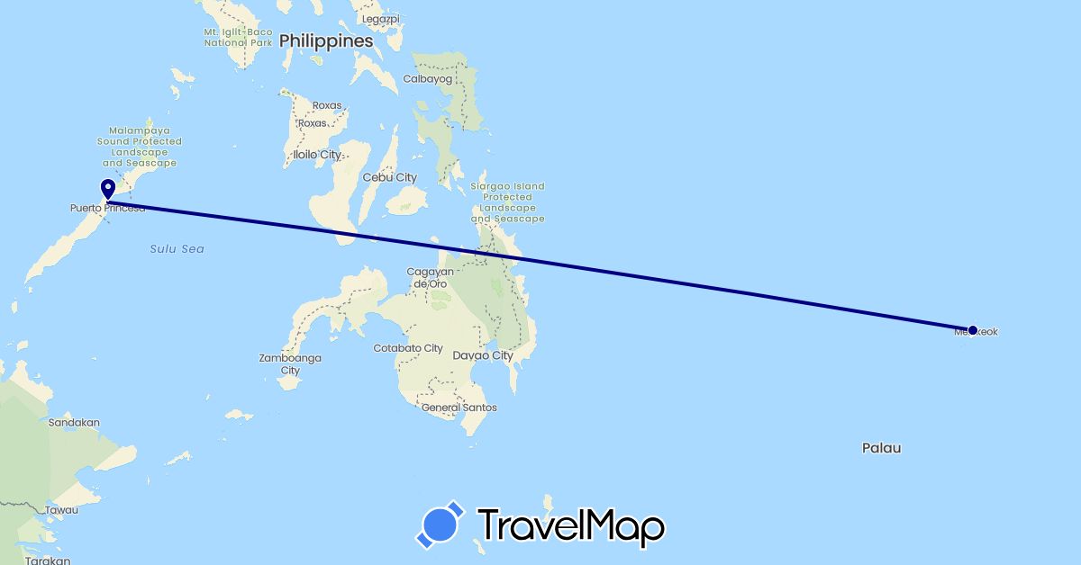 TravelMap itinerary: driving in Philippines, Palau (Asia, Oceania)